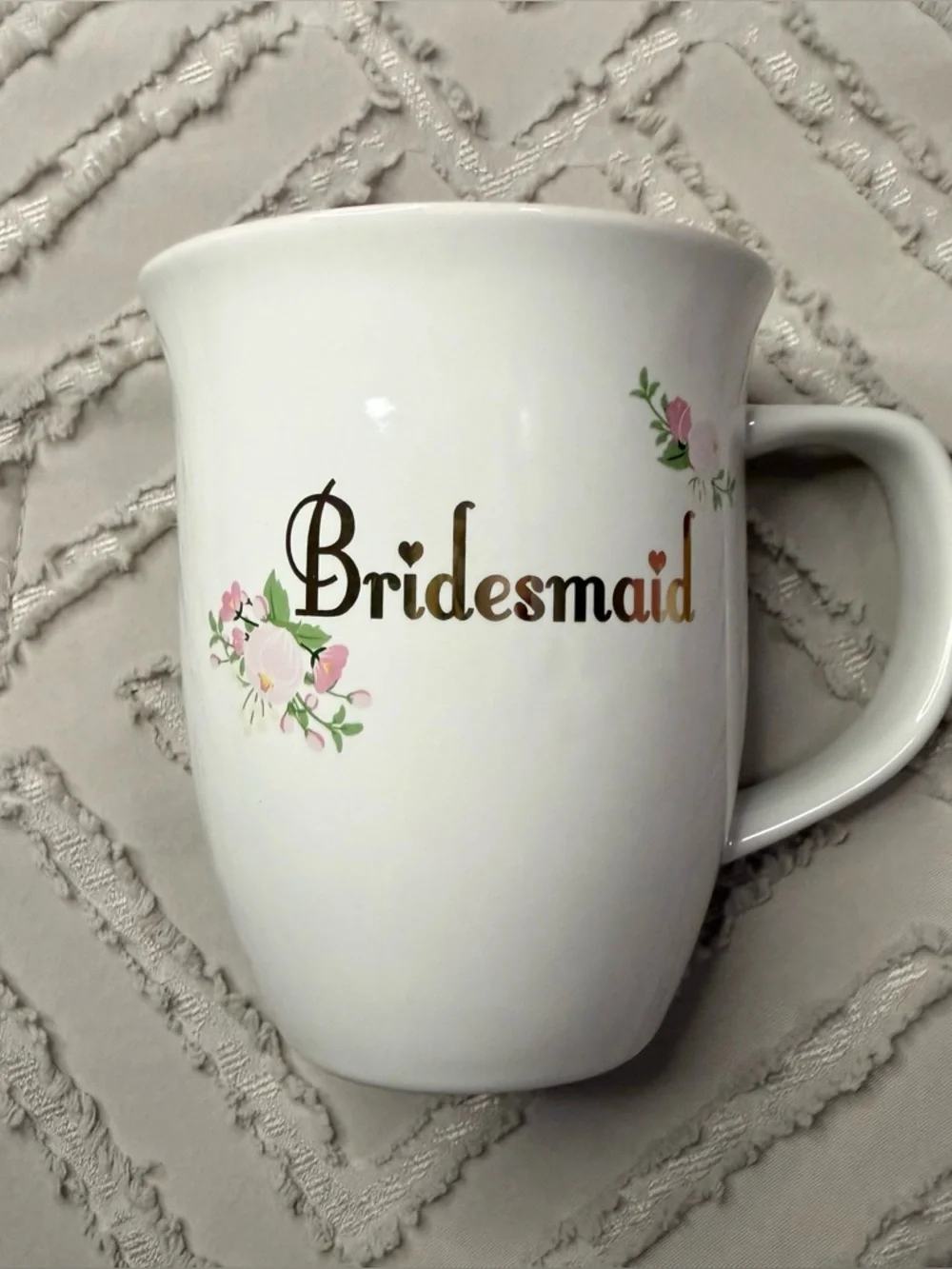 Bridesmaid Floral White Ceramic Mug